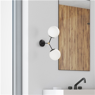 Modern Çift Camlı Duvar Apliği Glop Beyaz Cam E27 Duy Yatak Başı Koridor,DAMAR-6342