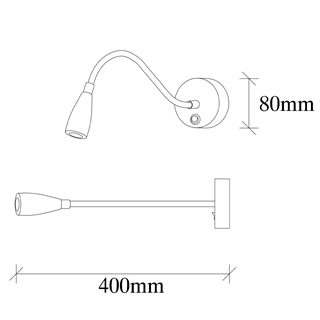 LedLi Okuma Lambası Pütürlü Siyah Readıng-Nuw-3246