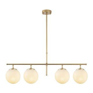 Camlı 4Lü Avize Parlak Gold Roe-10780