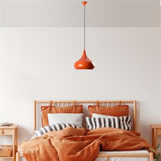 Retro Tekli Sarkıt Avize Turuncu, Modern Dekoratif Metal Sıvama Tavan Aydınlatma SAGLAM-3774-ORANGE