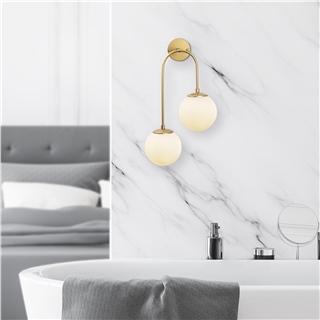 Camlı 2Li Aplik Parlak Gold Jewel-10585