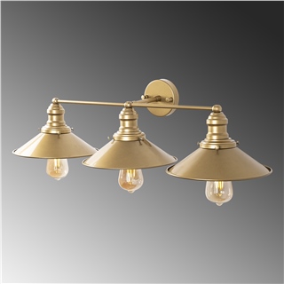Metal Sıvama 3Lü Aplik Parlak Gold Conıcal-12186