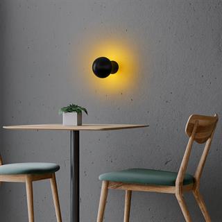 Fungal Modern Metal Sıvama Tekli Duvar Aplik Siyah Çap 12cm,Minimalist Dekor Aydınlatma FUNGAL13360A
