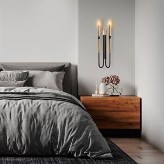 Lumi 2Li Metal Başlık Retro Aplik Siyah, Modern Duvar Lambası LUMI-15151