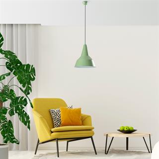 Retro Tekli Sarkıt Avize Yeşil, Modern Dekoratif Metal Sıvama Tavan Aydınlatma SAGLAM-3728-MINTGREEN