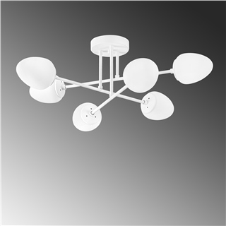 Beyaz 6lı Plafonyer Avize Opal Camlı Genç Odası E14 Duylı,CAMFLO-10385