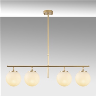 Camlı 4Lü Avize Parlak Gold Roe-10780