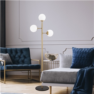 Camlı 3Lü Lambader Parlak Gold Atmaca-10290