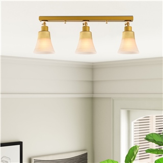 Camlı 3Lü Plafönyer Mat Gold Foca-N-118