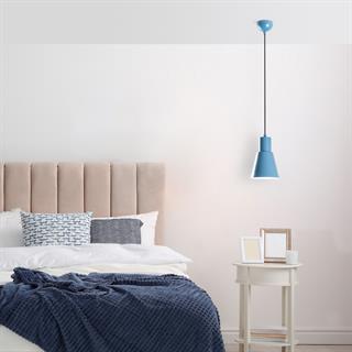 Konikkem Retro Tekli Sarkıt Avize Mavi, Endüstriyel Metal Sıvama Tavan Lambası 6362-LIGHTBLUE