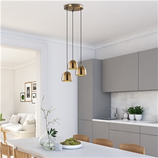 Eskitme 3lü Salkım Sarkıt Avize Yuvarlak Tepsi Modern Salon Mutfak E27duylu,MUGO-10670