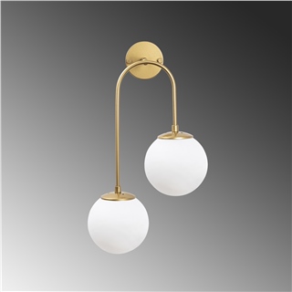 Camlı 2Li Aplik Parlak Gold Jewel-10585