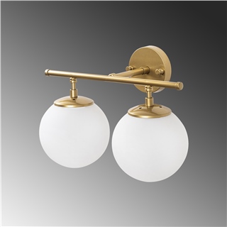 Camlı 2Li Aplik Parlak Gold Roe-10735