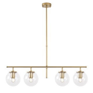 Camlı 4Lü Avize Parlak Gold Roe-10785