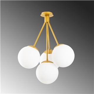 Camlı 4Lü Avize Mat Gold Mudonı-Mr-950