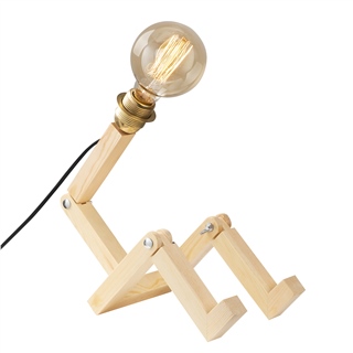Rustik Tekli Masa Lambası Natural Ahşap Adam-N-832