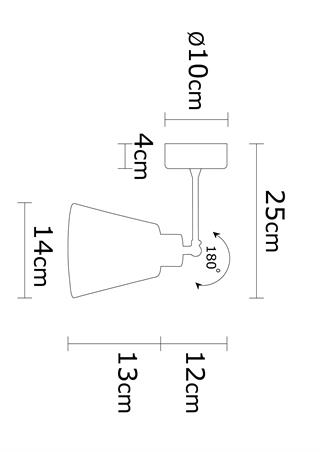 Konikkem Hareketli Başlık Metal Sıvama Tekli Mafsallı Natural Ahşap Aplik Mavi KONIKKEM-N-611