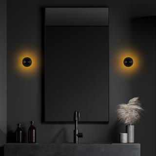Fungal Modern Metal Sıvama Tekli Duvar Aplik Siyah Çap 12cm,Minimalist Dekor Aydınlatma FUNGAL13360A