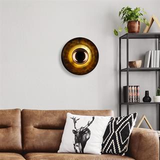 Kurt Vintage Metal Sıvama Tekli Aplik Patine Bakır Çap 20cm, Rustik Duvar Lambası KURT-13352