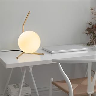 Luminar Modern Glop Cam Başlıklı Masa Lambası Dekoratif Aydınlatma Parlak Gold LUMINAR-14166