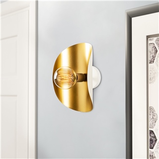 Modern Dekoratif Tekli Duvar Aplik Krem, Metal Sıvama Aydınlatma EGER-MR-840