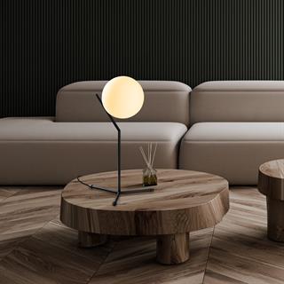 Luminar Modern Glop Cam Başlıklı Masa Lambası Dekoratif Aydınlatma Siyah LUMINAR-14160