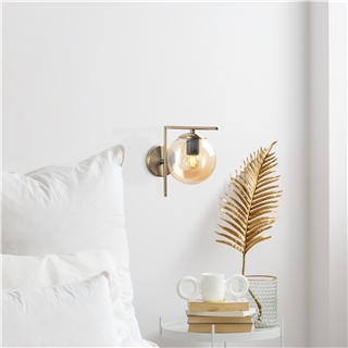 Camlı Tekli Aplik Parlak Gold Flos-7142