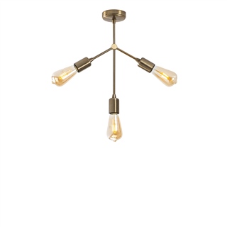 Rustik 3Lü Avize Parlak Gold Sparrow-Nua-1246