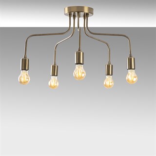 Rustik 5Li Plafönyer Eskitme Candelabra-Nua-1183