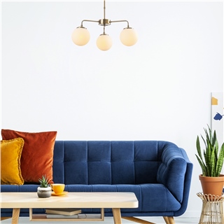 Camlı 3Lü Avize Eskitme Vıran-10995