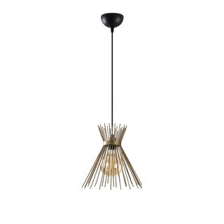 Kirpi Tekli Tel Sarkıt Avize Parlak Gold, Dekoratif Metal Tavan Aydınlatma KIRPI-3082
