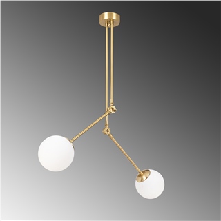 Camlı 2Li Avize Parlak Gold Cambaz-3452