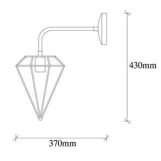 Elmas Geometrik Tel Başlık Metal Tekli Aplik Bakır Kaplama,Modern Dekoratif Duvar Lambası ELMAS-6303