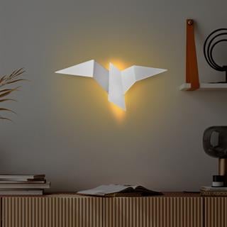 Kuş Figür Modern Büyük Boy Ledli Aplik Beyaz, Duvar Led Aydınlatma Sarı Işık 3000K PACALI-13502-L