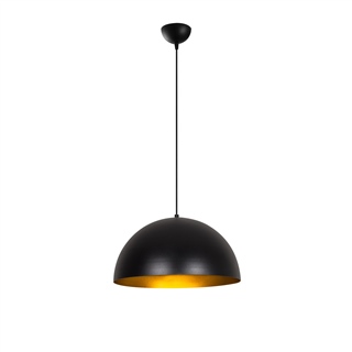 Modern Yarım Küre Tekli Sarkıt Avize Pütürlü Siyah, Metal Sıvama Tekli Sarkıt Lamba KURE-40-MR-722
