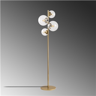 Camlı 4Lü Lambader Parlak Gold Fazlı-10524