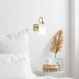 Duzsuz Modern Tekli Cam Aplik Parlak Gold, Dekoratif Duvar Lambası DUZSUZ-13140