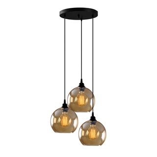 Camlı 3Lü Tepsi Sarkıt Pütürlü Siyah Gold-Gl-021