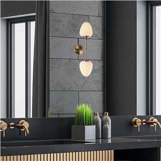 Camlı 2Li Aplik Parlak Gold Camflo-10370