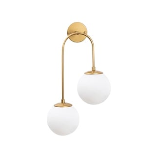 Camlı 2Li Aplik Parlak Gold Jewel-10585