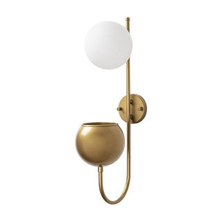 Camlı Tekli Aplik Parlak Gold Pot-11485