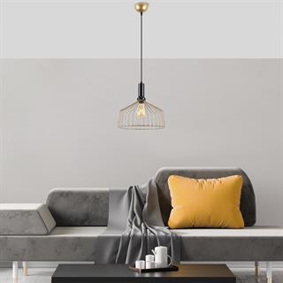 Dear Tekli Tel Sarkıt Avize Parlak Gold, Modern Dekoratif Metal Lamba DEAR-11201