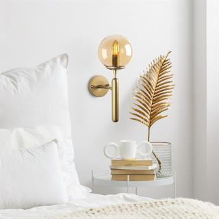 Camlı Tekli Aplik Parlak Gold Kıng-11459