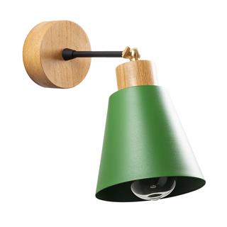 Konikkem Hareketli Başlık Metal Sıvama Tekli Mafsallı Natural Ahşap Aplik Yeşil KONIKKEM-N-614