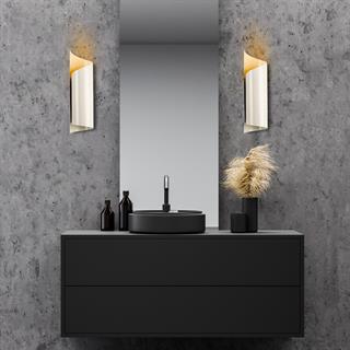 Kıvrık Modern Tekli Metal Aplik 35cm Parlak Krem, Rustik Dekoratif Duvar Lambası KIVRIK-012