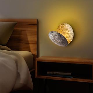 Yosma Modern Ledli Aplik Gri Gold, Ambiyans Led Duvar Aydınlatma 3000K Sarı Işık YOSMA-13644