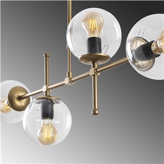Camlı 4Lü Avize Parlak Gold Mudonı-Mr-951-2