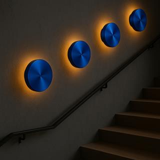 Aura Ledli Metal Sıvama Tekli Duvar Aplik Çap 15 cm,Metalik Mavi,Ambiyans Aydınlatma AURA-15520-M
