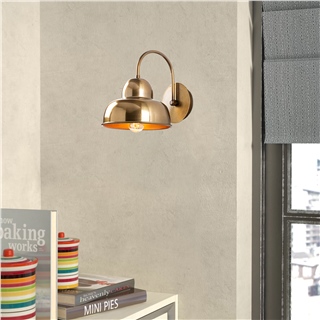 Vintage Dekoratif Duvar Tekli Aplik, Eskitme Gold Metal Sıvama Aydınlatma CAKIR-180VINTAGE