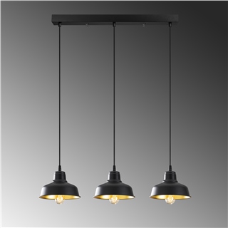 Metal Sıvama 3Lü Sıralı Sarkıt Pütürlü Siyah Mematı-181Black-2
